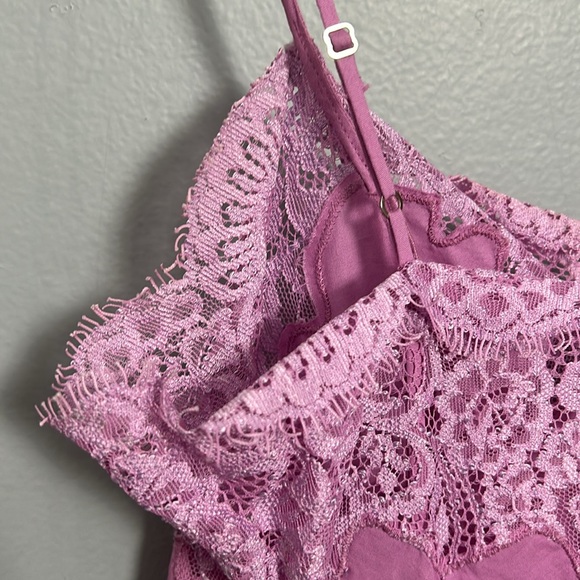 MaxAzria Collection Cotton Pink Lace Neck and Hem Maxi slip chemise size 6 - Picture 15 of 16